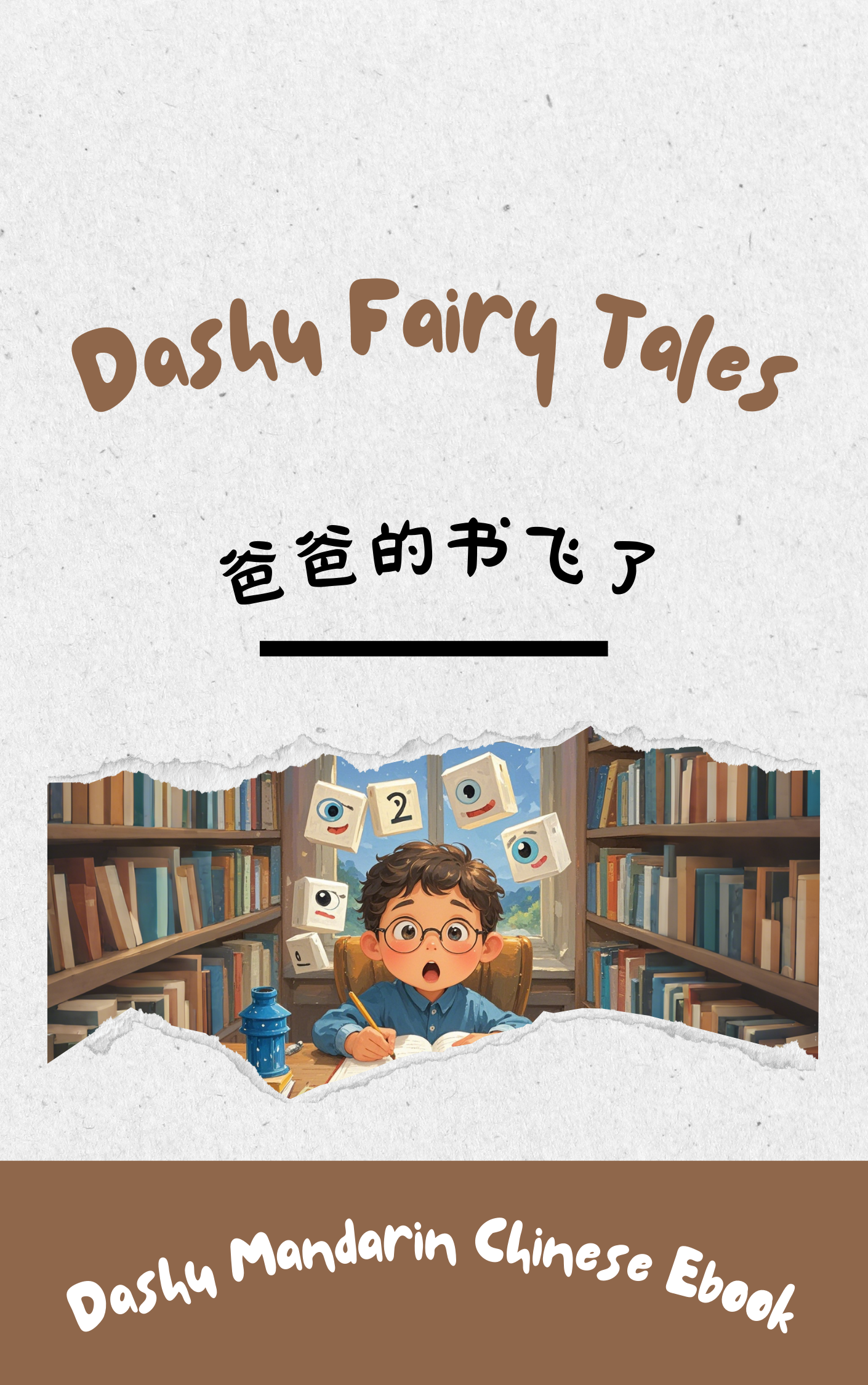 Dashu Epub Ebook+Audio: 爸爸的书飞了| Ebook for Intermediate Chinese Learners (HSK Level 3-4)